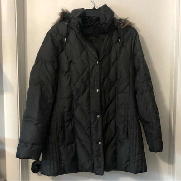 London Fog Hooded Winter Coat Black XL - Picture 1 of 9